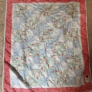 Patchwork Quilt with Red and Blue Checkered Design for baby